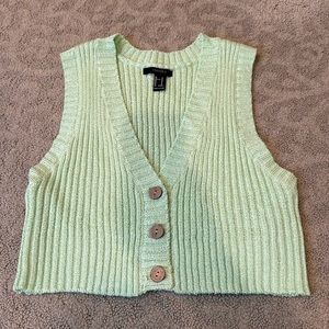 Forever 21 light green cropped sweater tank, new never worn